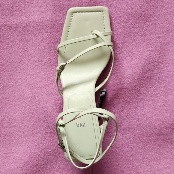NWT Zara Strappy Heleed Leather Sandals - Picture 4 of 9